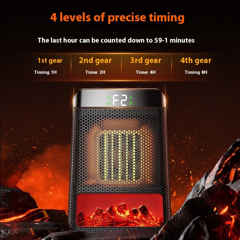 Fan Heater 3D Dynamic Flame Bathroom Home Heater 1500W Portable Household ECO Electric Heater PTC Fast Heating Shake Head Warmer - Bellarte Enchanté Fan Heater 3D Dynamic Flame Bathroom Home Heater 1500W Portable Household ECO Electric Heater PTC Fast Heating Shake Head Warmer